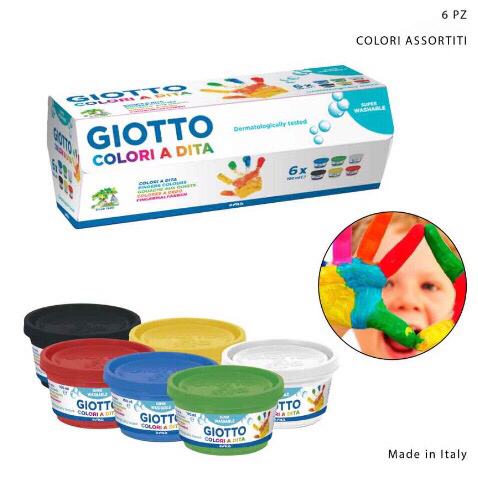 Giotto Colori A Dita - Confezione Da 6 Tempere A Dita, Multicolore, ‎27 x  12 x 10 cm 891 grammi : : Giochi e giocattoli