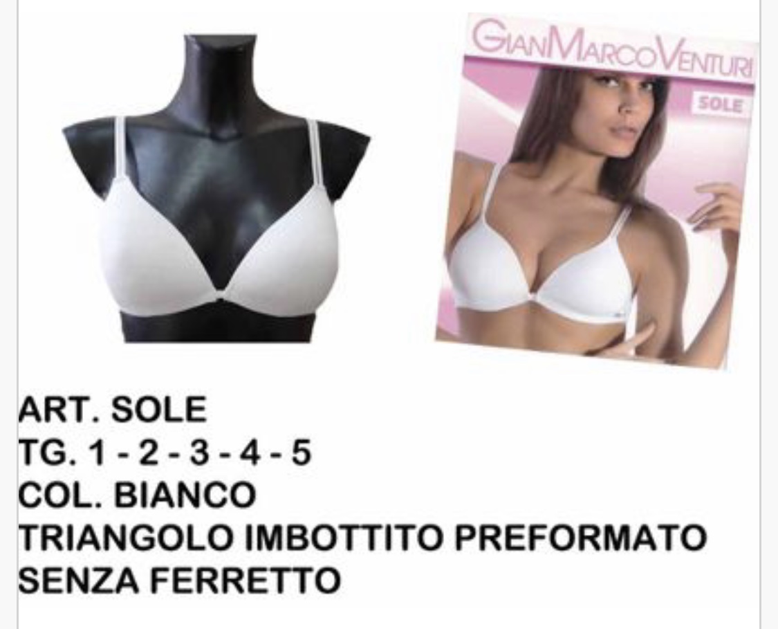 reggiseno senza ferretto imbottito