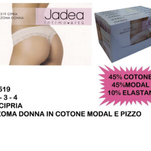 JADEA perizoma cotone bordo in pizzo cipria
