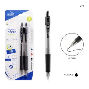 PRYMA Penna a sfera 0,7mm 2pz nero