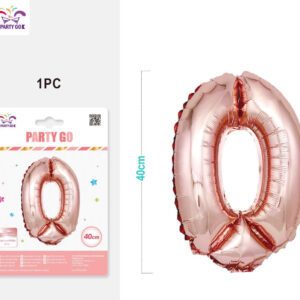 Palloncino mylar oro rosa 40cm numero 0