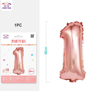 Palloncino mylar oro rosa 40cm numero 1