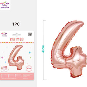 Palloncino mylar oro rosa 40cm numero 4