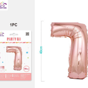 Palloncino mylar oro rosa 40cm numero 7