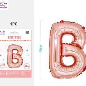 Palloncino mylar oro rosa 40cm lettera B