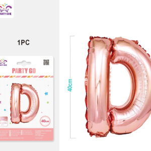 Palloncino mylar oro rosa 40cm lettera D