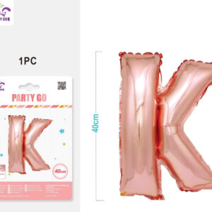 Palloncino mylar oro rosa 40cm lettera K