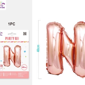 Palloncino mylar oro rosa 40cm lettera N