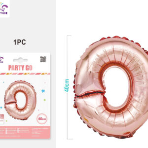 Palloncino mylar oro rosa 40cm lettera O