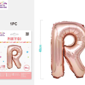 Palloncino mylar oro rosa 40cm lettera R