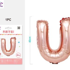 Palloncino mylar oro rosa 40cm lettera U