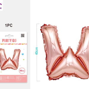 Palloncino mylar oro rosa 40cm lettera W