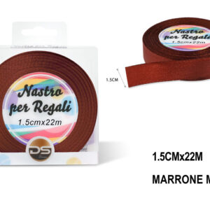 Nastro raso 1.5 cm MARRONE MEDIO
