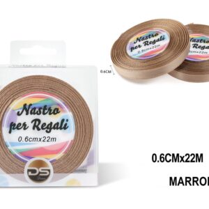 Nastro raso 0,6 cm MARRONE CHIARO
