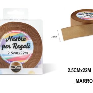 Nastro raso 2.5 cm MARRONE CHIARO