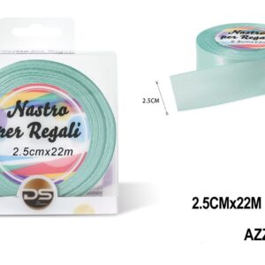 Nastro raso 2.5 cm VERDE ACQUA