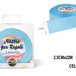 Nastro raso 2.5 cm AZZURRO