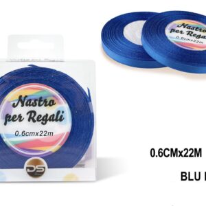 Nastro raso 0.6 cm BLU REALE