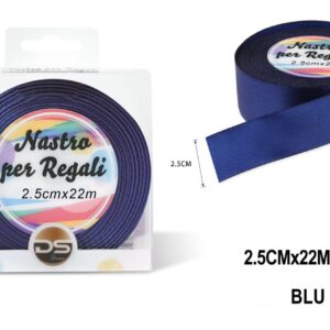 Nastro raso 2.5 cm BLU SCURO