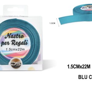 Nastro raso 1.5 cm BLU CHIARO