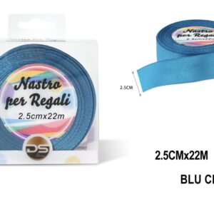 Nastro raso 2.5 cm BLU CHIARO