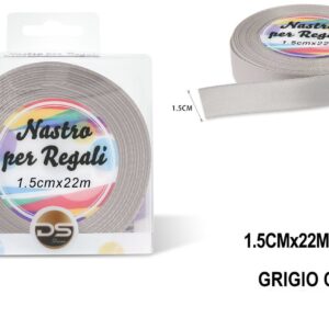 Nastro raso 1.5 cm GRIGIO CHIARO