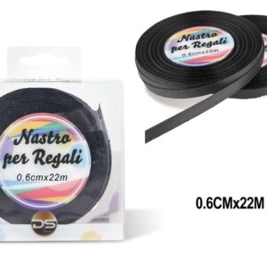 Nastro raso 0.6 cm NERO