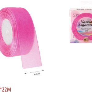 Nastro organza 2.5 cm ROSA CALDO