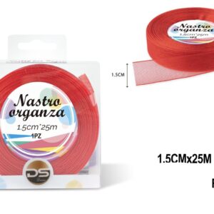 Nastro organza 1.5 cm ROSSO