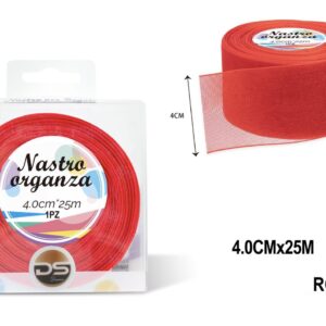 Nastro organza 4 cm ROSSO