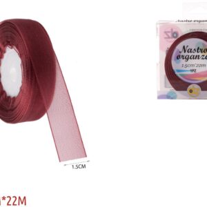 Nastro organza 1.5 cm ROSSO SCURO