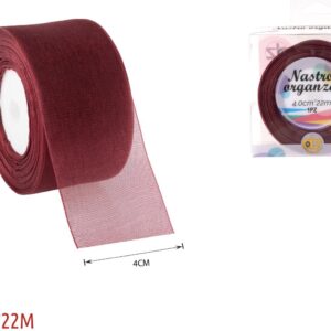 Nastro organza 4 cm ROSSO SCURO