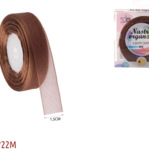 Nastro organza 1.5 cm MARRONE