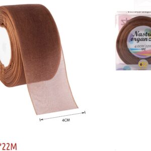 Nastro organza 4 cm MARRONE
