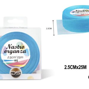 Nastro organza 2.5 cm CIANO