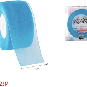Nastro organza 4 cm CIANO